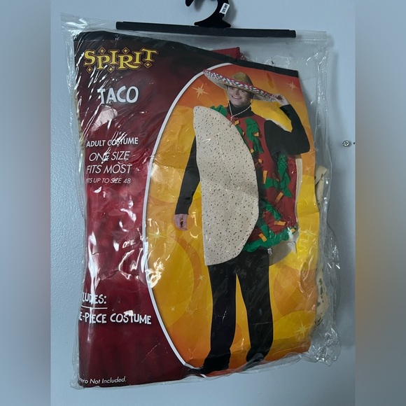 Spirit Adult Taco Costume with Tan and Green - Picture 2 of 3